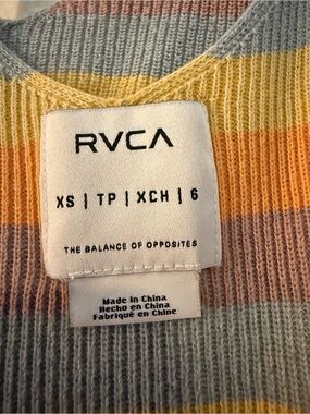 RVCA Pastel Stripe Knit Tee in Yellow, Blue & Pink